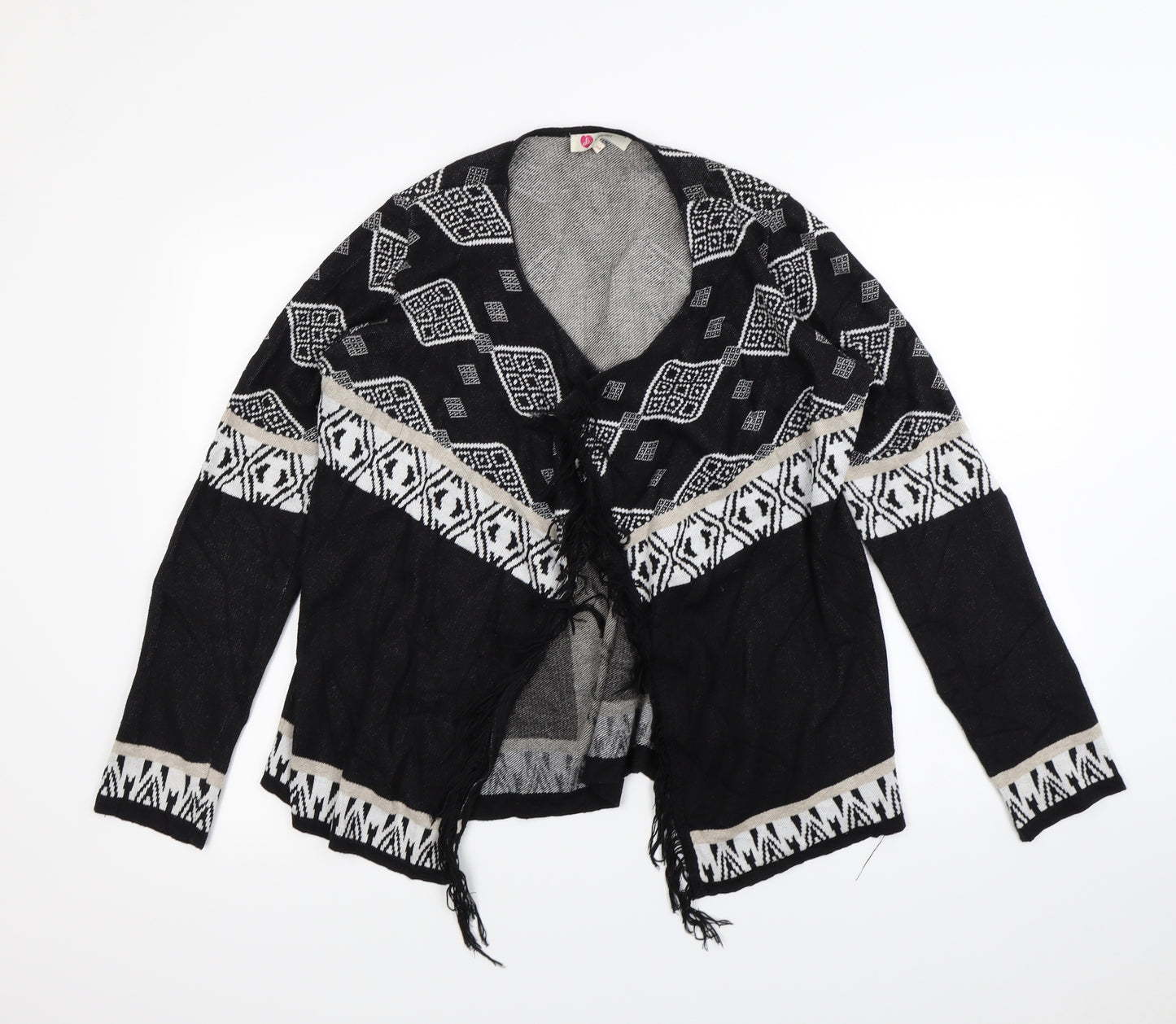 Koton Womens Black Striped  Cardigan Jumper Size L