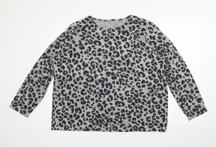 TU Womens Grey Animal Print Pullover Sweatshirt Size 2
