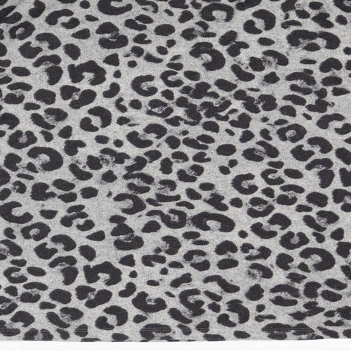 TU Womens Grey Animal Print  Pullover Sweatshirt Size 2