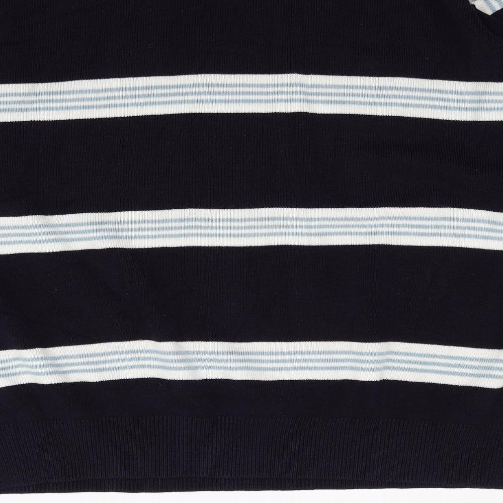 Fred Perry Mens Blue Striped  Pullover Jumper Size L