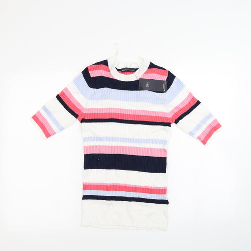 M&S Womens Multicoloured Striped  Pullover Jumper Size 10