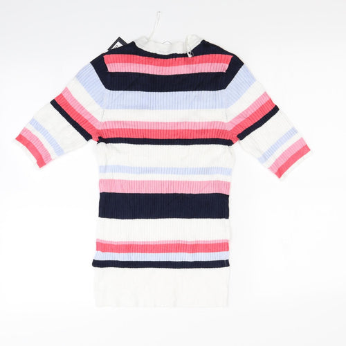 M&S Womens Multicoloured Striped  Pullover Jumper Size 10