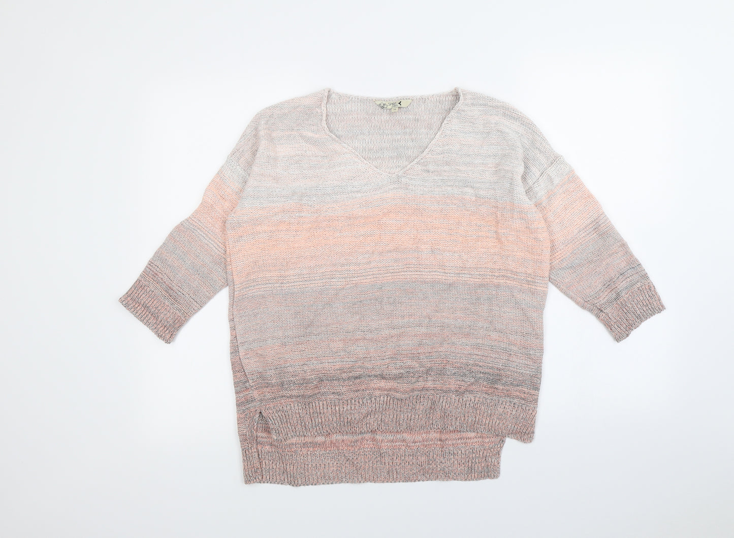 M&Co Womens Multicoloured Striped  Pullover Jumper Size 10