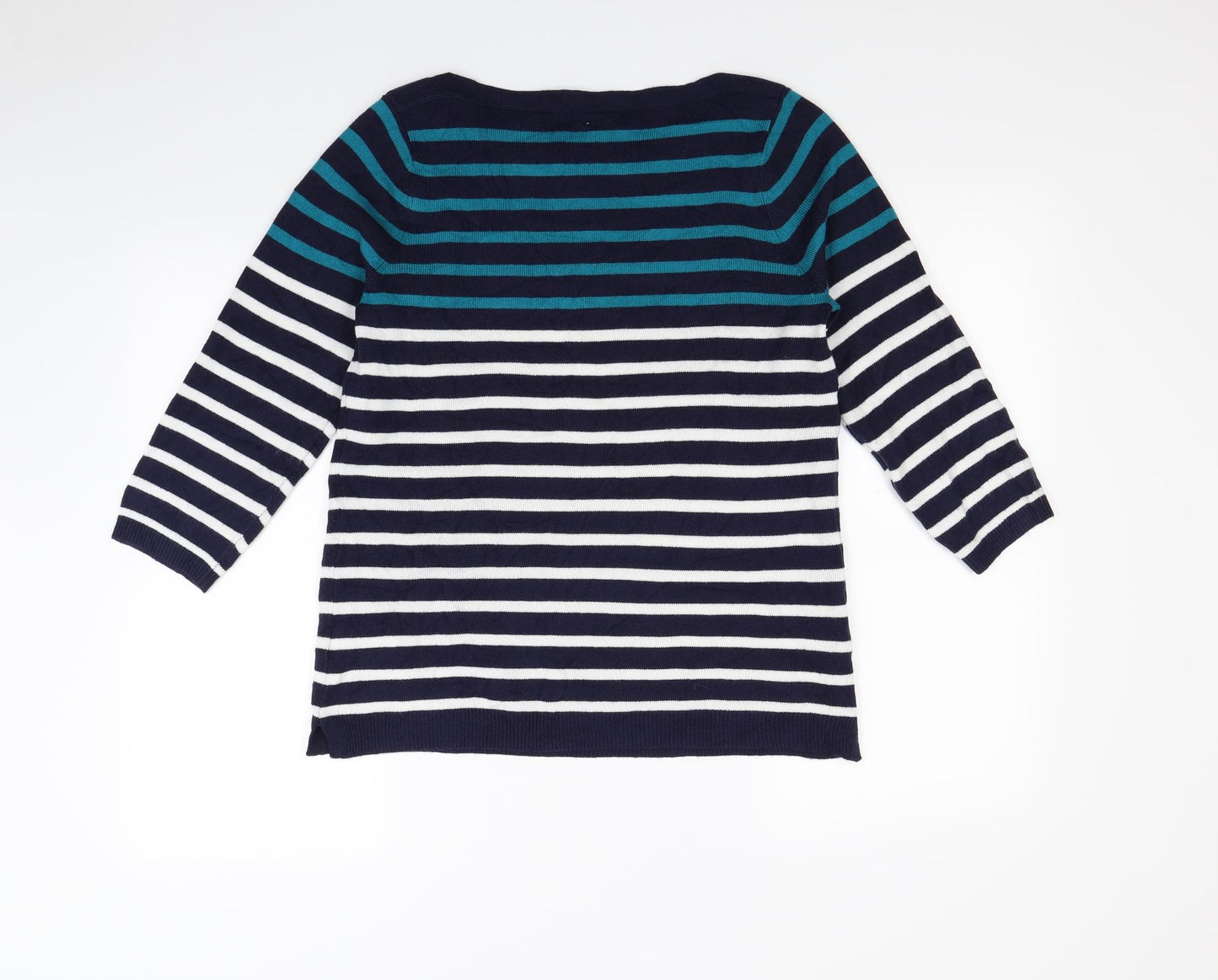 Papaya Womens Blue Striped  Pullover Jumper Size 14