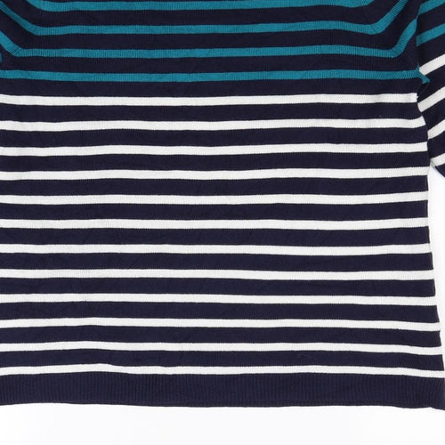 Papaya Womens Blue Striped  Pullover Jumper Size 14