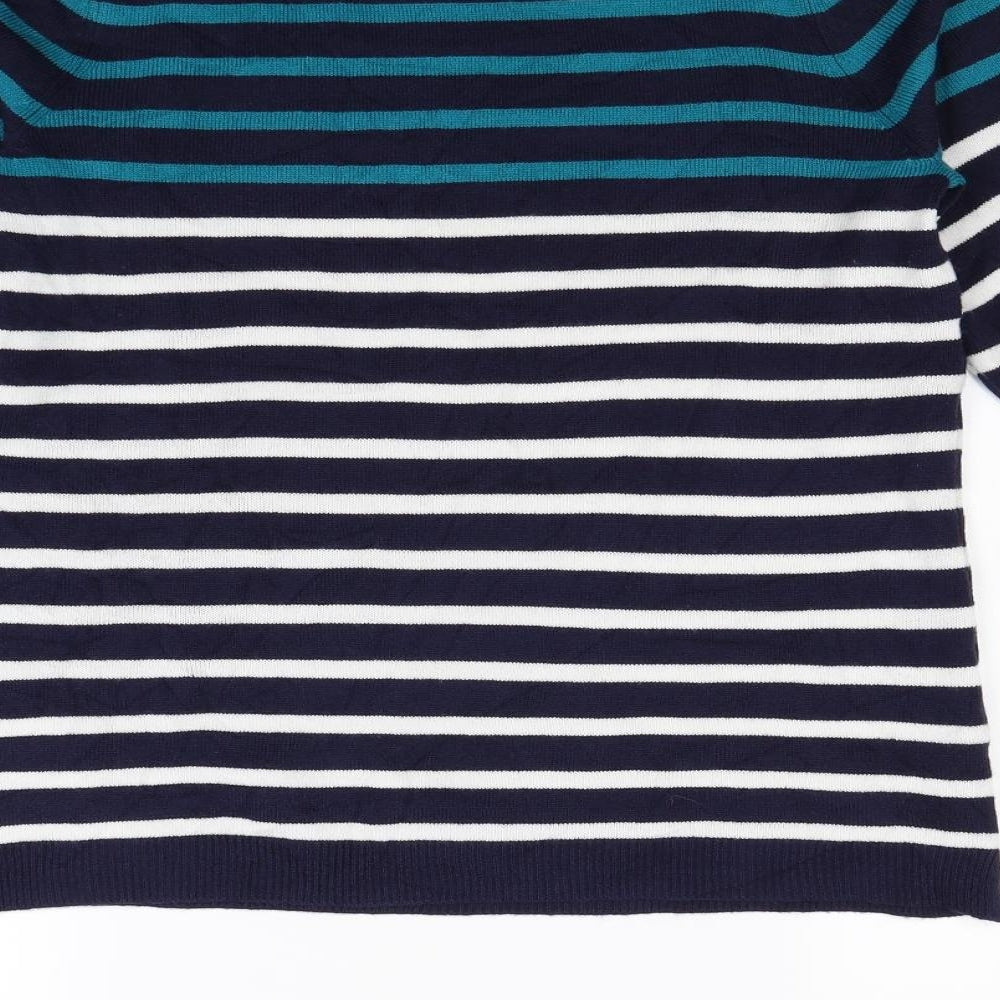 Papaya Womens Blue Striped  Pullover Jumper Size 14