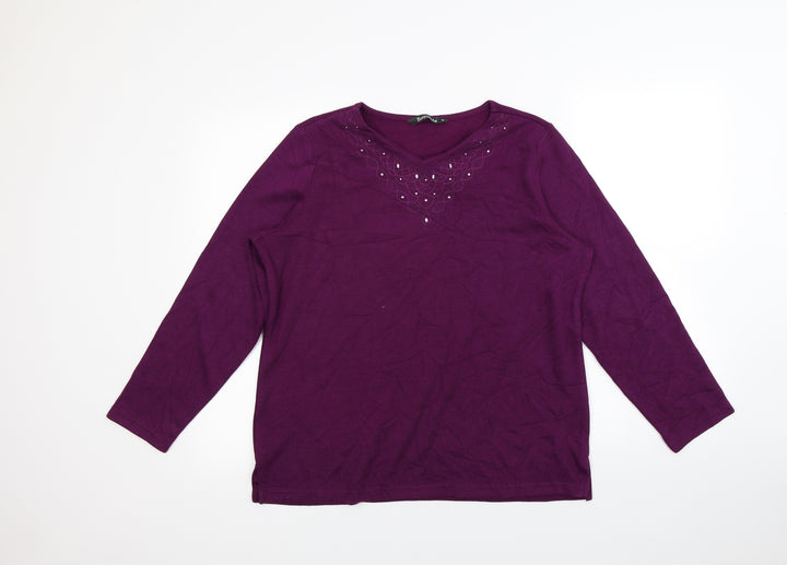 Bonmarché Womens Purple Pullover Jumper Size M