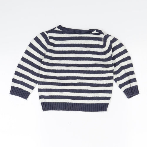 Vertbaudet Baby Blue Striped  Pullover Jumper Size 18-24 Months