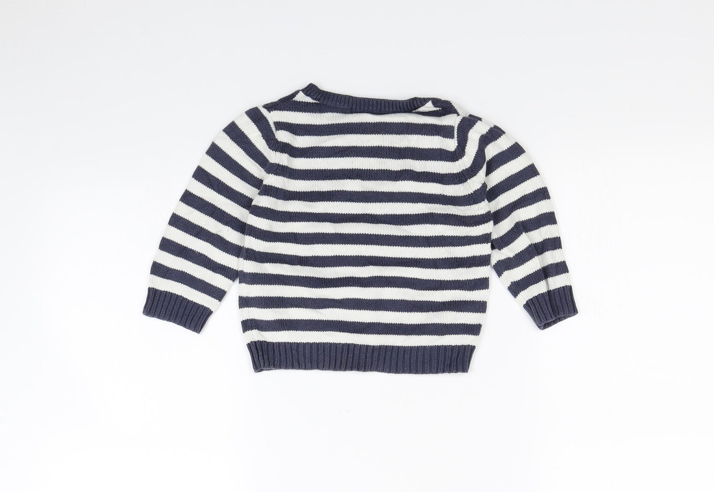 Vertbaudet Baby Blue Striped  Pullover Jumper Size 18-24 Months