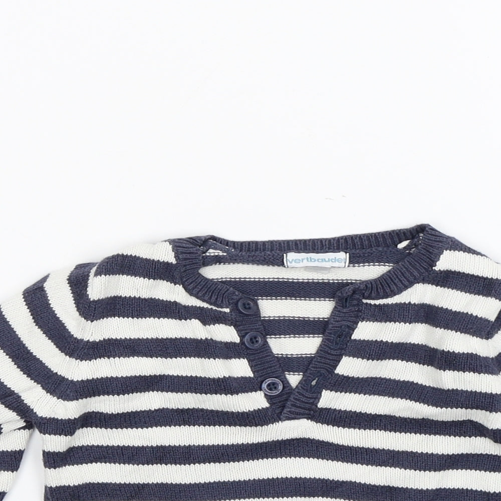Vertbaudet Baby Blue Striped  Pullover Jumper Size 18-24 Months