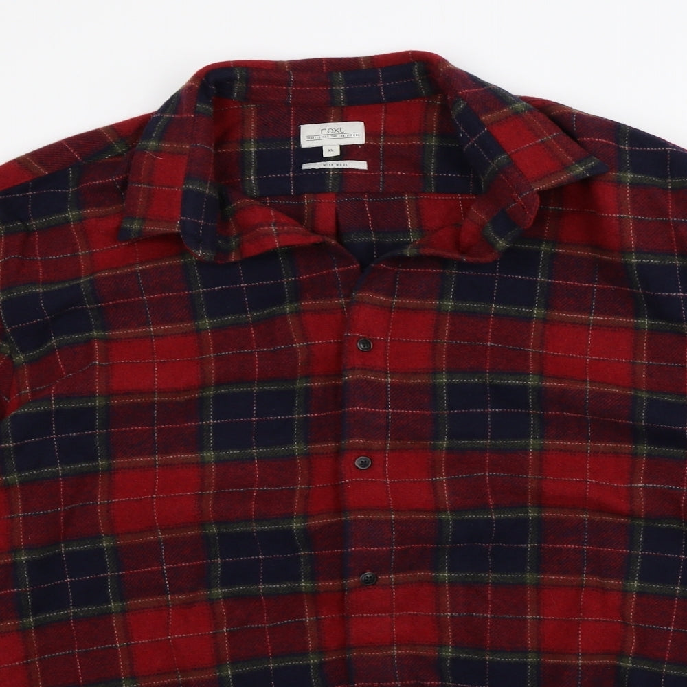 NEXT Mens Red Check   Button-Up Size XL