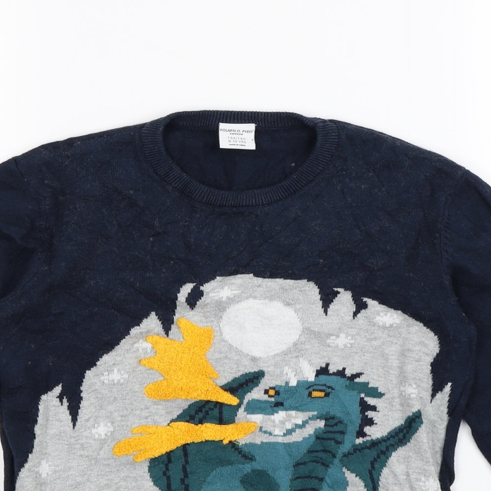 polarn  Boys Blue   Pullover Jumper Size 8 Years