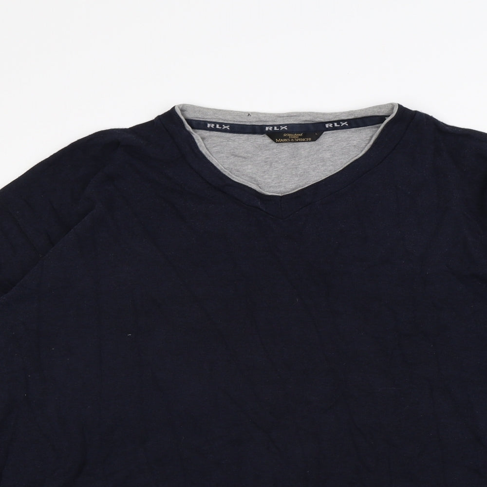 M&S Mens Blue   Pullover Jumper Size L