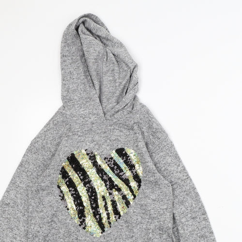 Bluezoo Girls Grey   Pullover Hoodie Size 11 Years