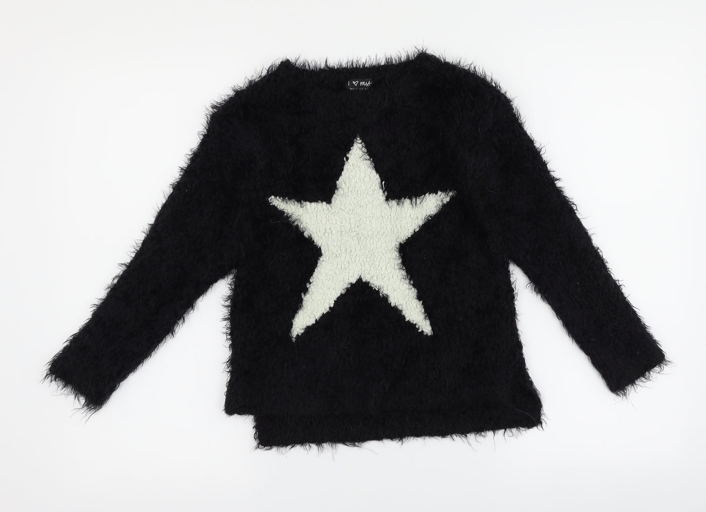 NEXT Girls Black   Pullover Jumper Size 10 Years  - Star