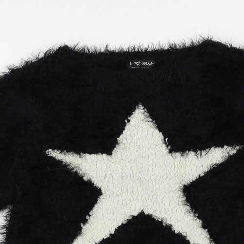 NEXT Girls Black   Pullover Jumper Size 10 Years  - Star