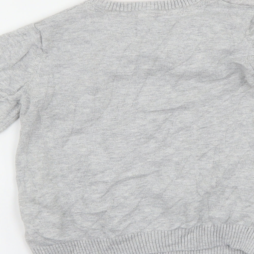 Marks and Spencer Boys Grey   Pullover Jumper Size 3-4 Years  - animals