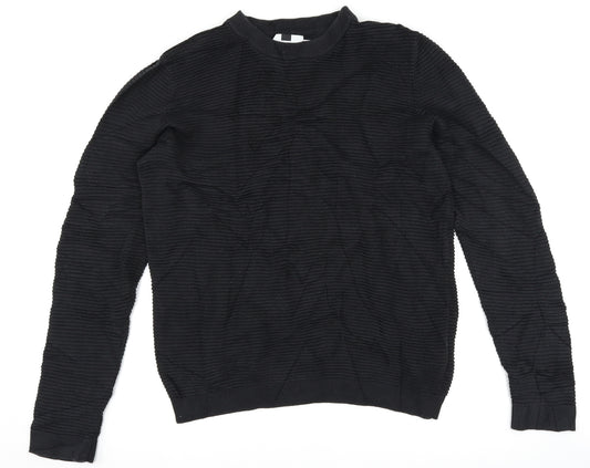Front view of Topman men’s black jumper, size S