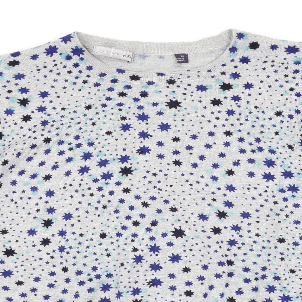 Marks and Spencer Womens Grey   Pullover Jumper Size 14  - Star Print