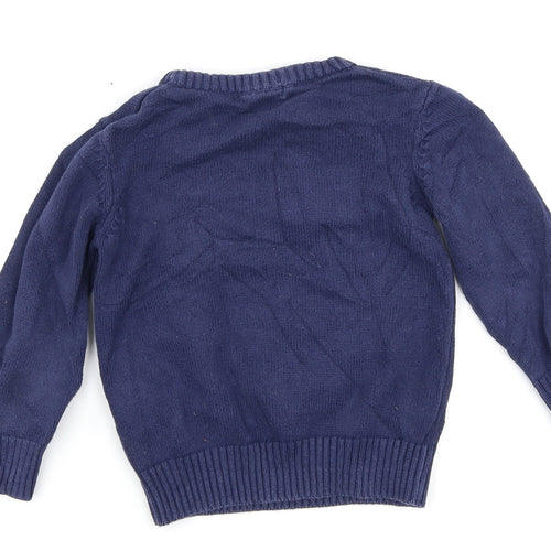Blue Zoo Boys Blue   Pullover Jumper Size 3-4 Years  - monster