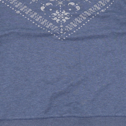 FLY53 Mens Blue Paisley  Pullover Sweatshirt Size XL