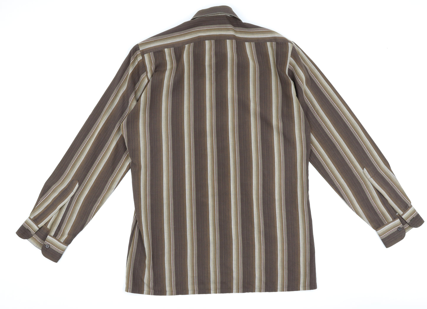 Canada Mens Brown Spotted   Dress Shirt Size 15