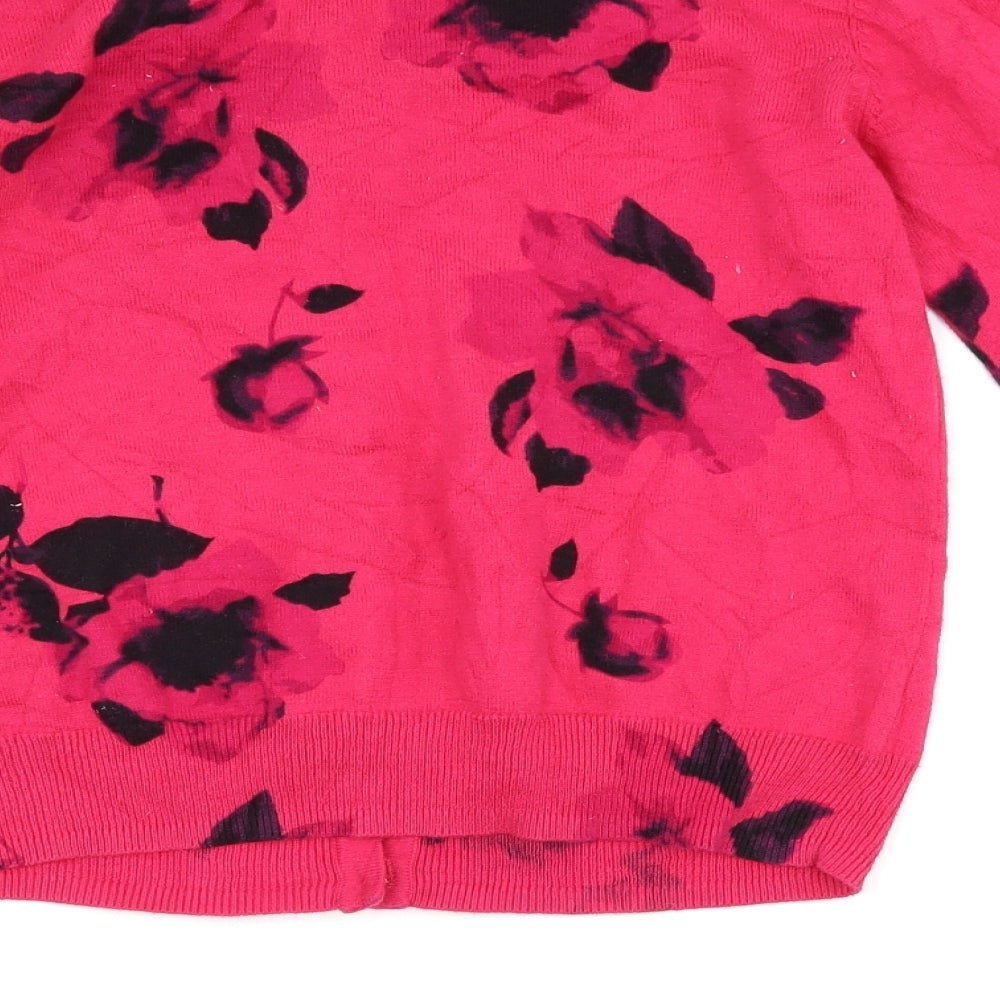 NEXT Womens Pink Floral  Cardigan Jumper Size 10