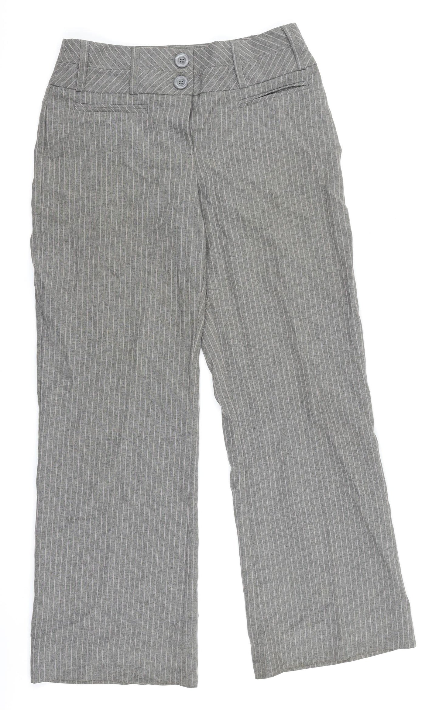 Atmosphere Womens Grey Striped  Trousers  Size 8 L26 in