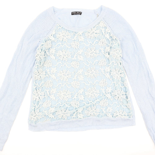 Select Womens Blue Floral  Pullover Jumper Size 18