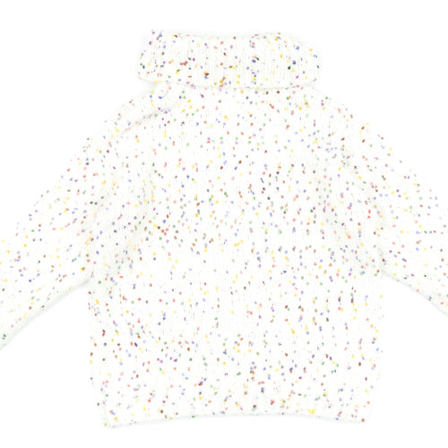 TU Womens White Polka Dot  Pullover Jumper Size 10