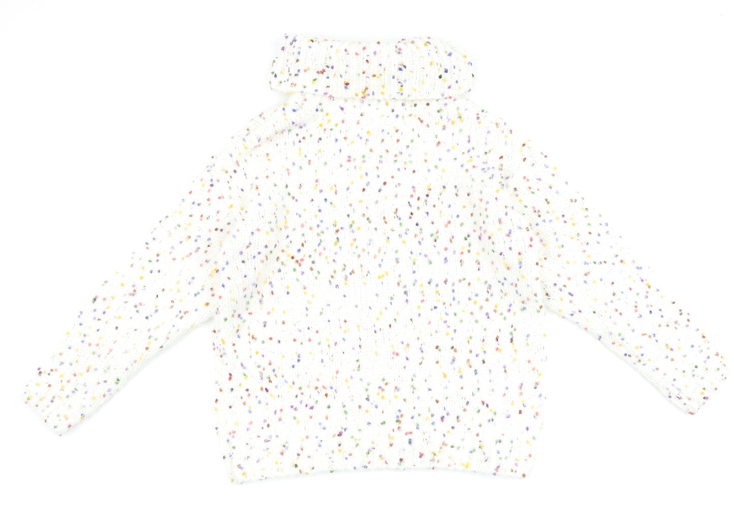 TU Womens White Polka Dot  Pullover Jumper Size 10