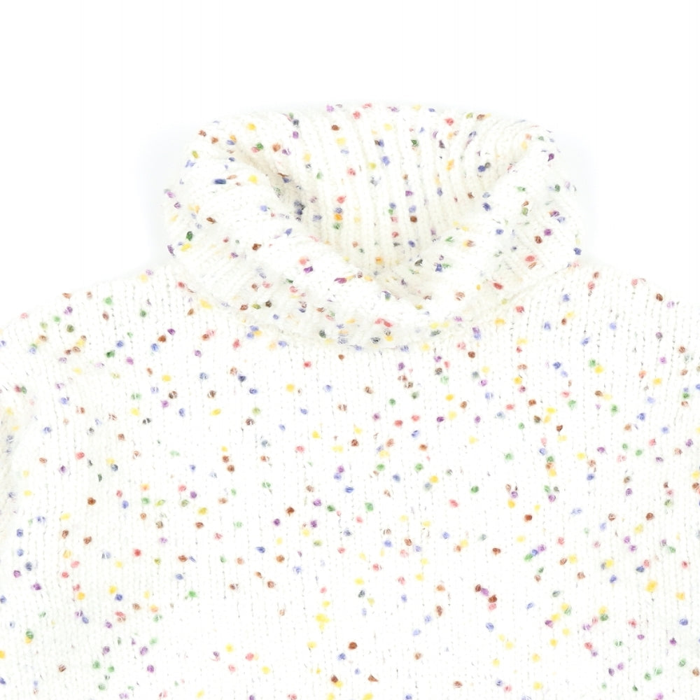 TU Womens White Polka Dot  Pullover Jumper Size 10