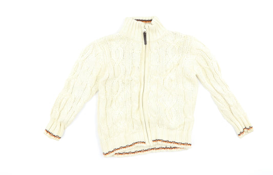 Front view of Standard Blues boys’ ivory knit jacket, size 3, years