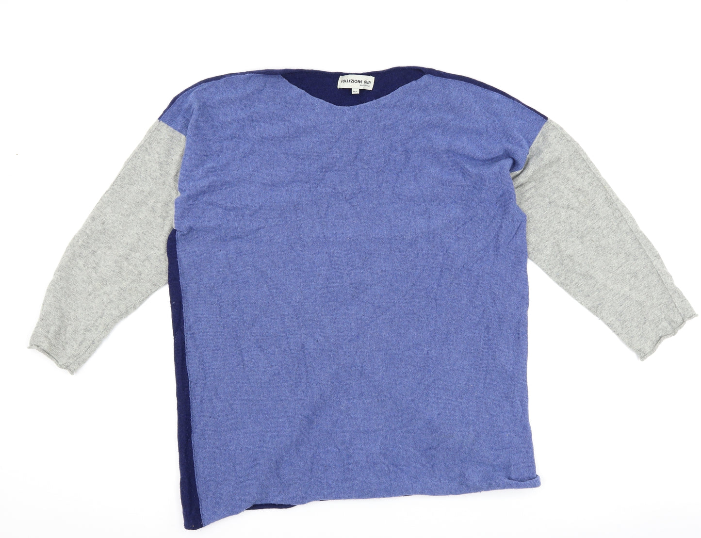 Collezione Gaia Womens Blue Striped  Pullover Jumper Size M