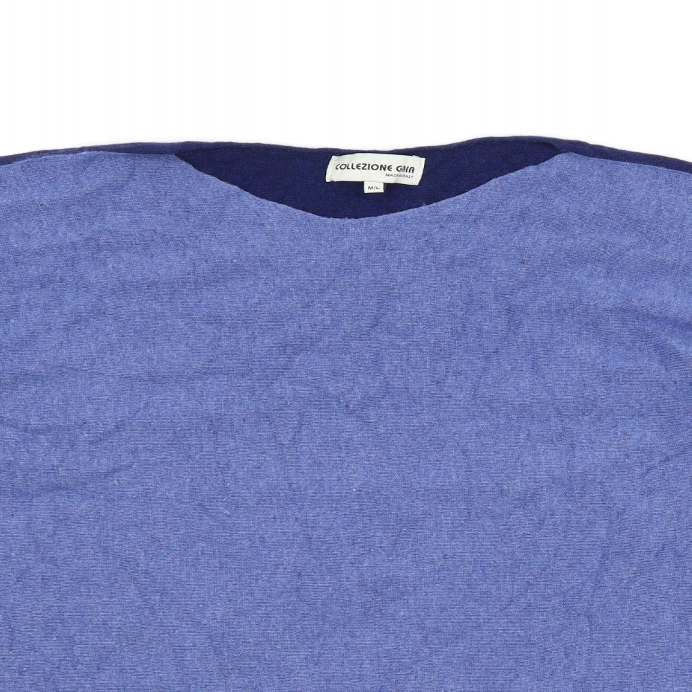 Collezione Gaia Womens Blue Striped  Pullover Jumper Size M