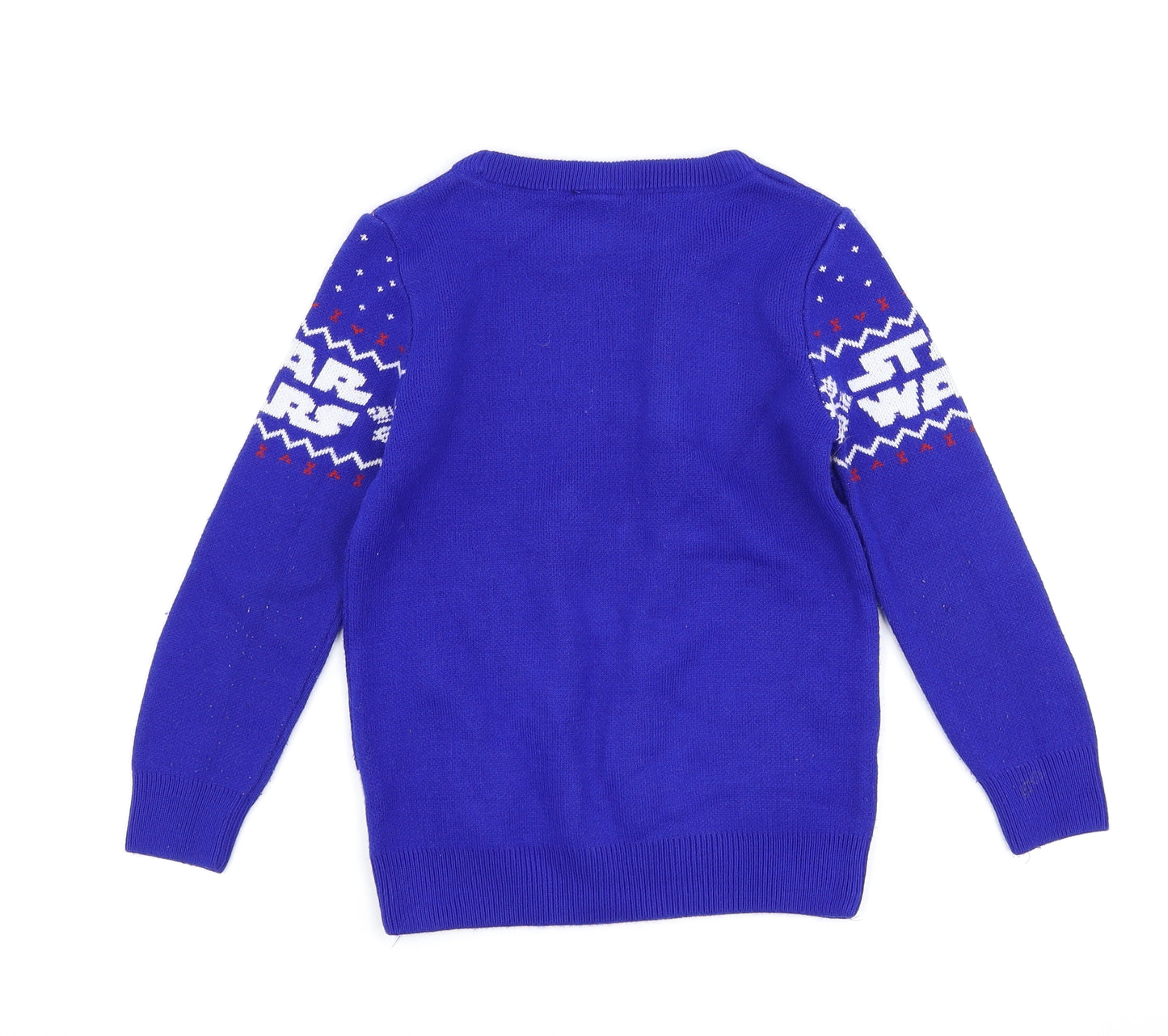 George Boys Blue   Pullover Jumper Size 6-7 Years  - Star Wars Christmas