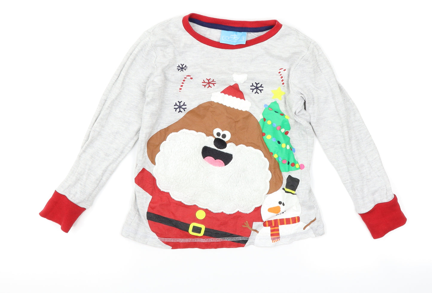 George Boys Grey   Basic T-Shirt Size 5-6 Years  - Hey Duggee christmas