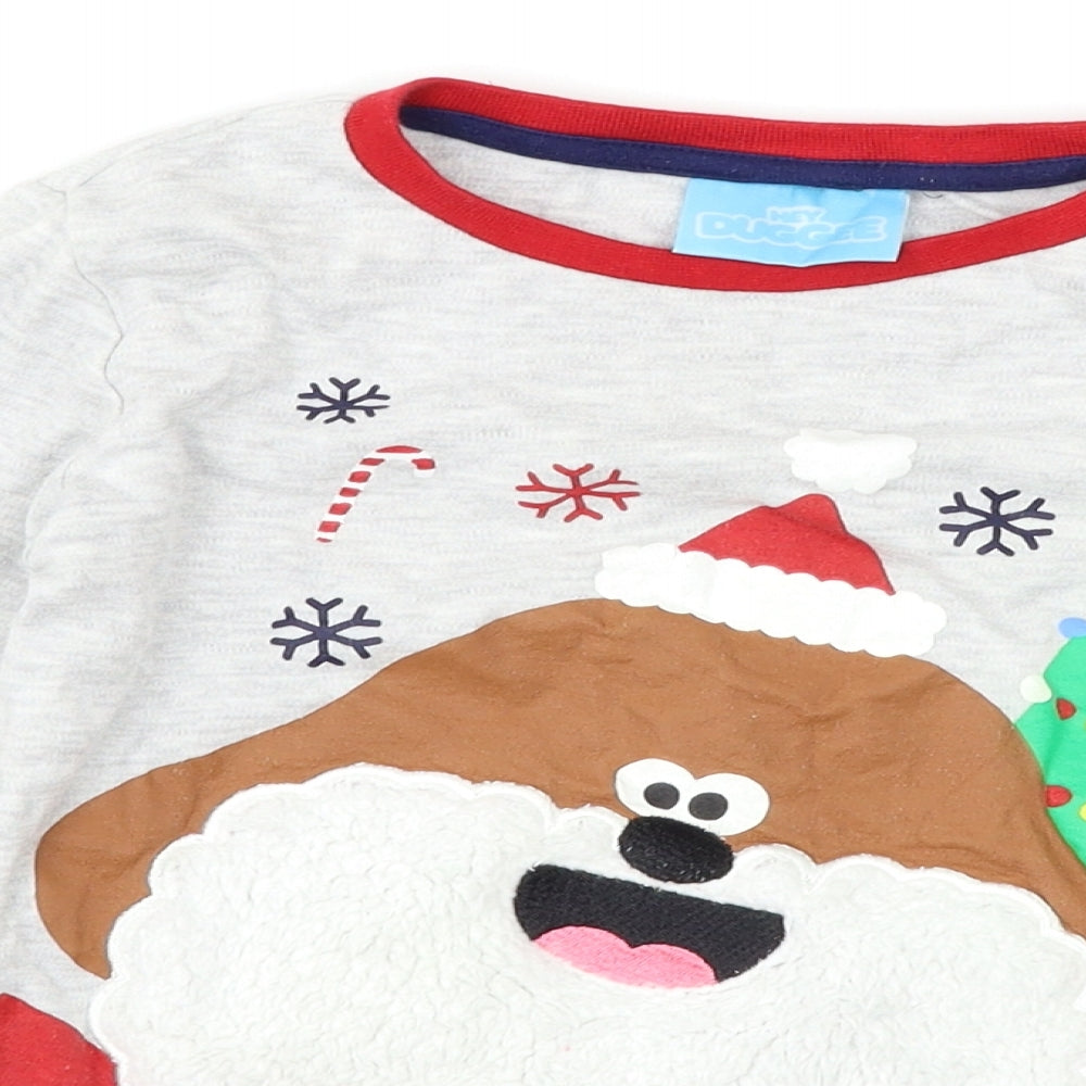 George Boys Grey   Basic T-Shirt Size 5-6 Years  - Hey Duggee christmas