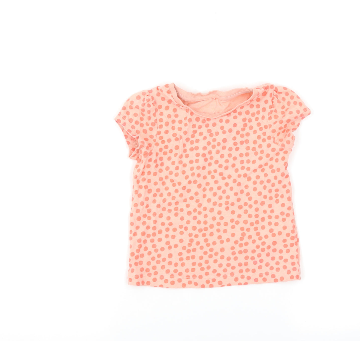 George Girls Pink Polka Dot  Basic T-Shirt Size 2-3 Years