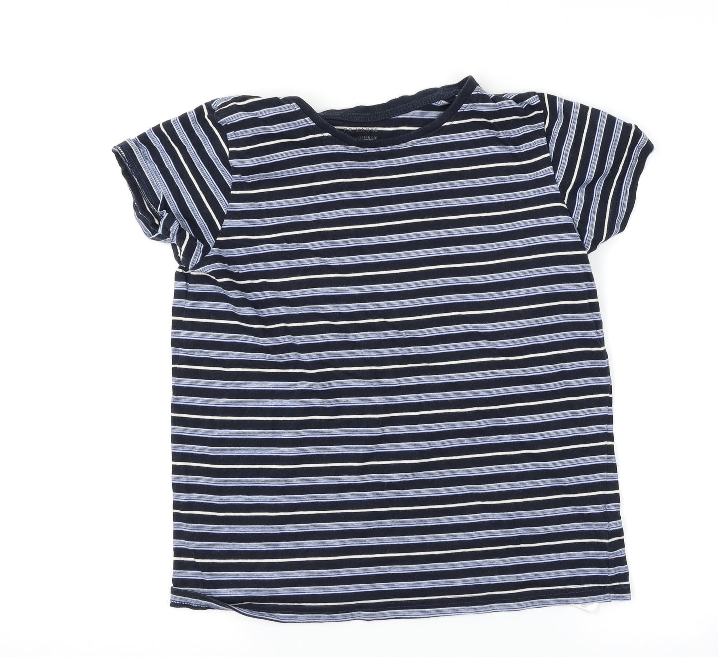 Primark Boys Blue Striped  Basic T-Shirt Size 10-11 Years