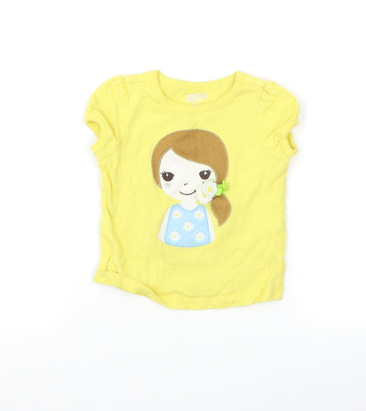 Crazy Girls Yellow Basic T-Shirt Size 12-18 Months - girl