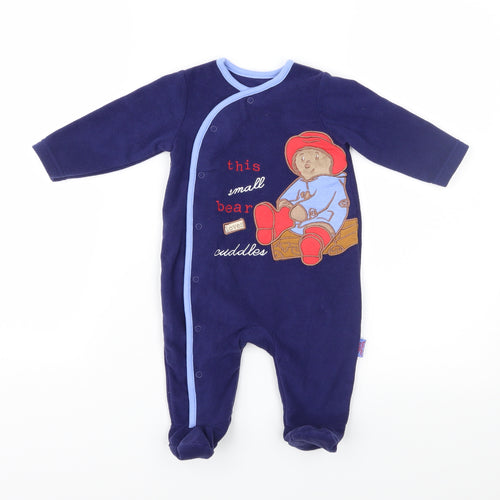 Paddington Bear Baby Blue  Fleece Babygrow One-Piece Size 3-6 Months  - Paddington Bear