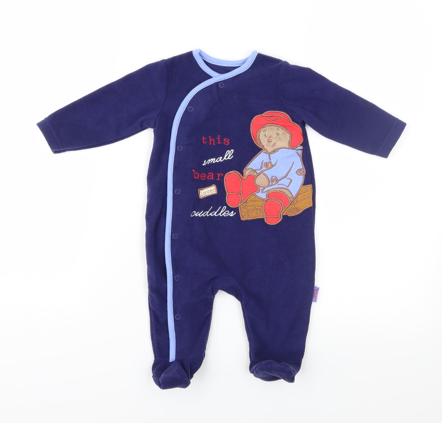 Paddington Bear Baby Blue  Fleece Babygrow One-Piece Size 3-6 Months  - Paddington Bear