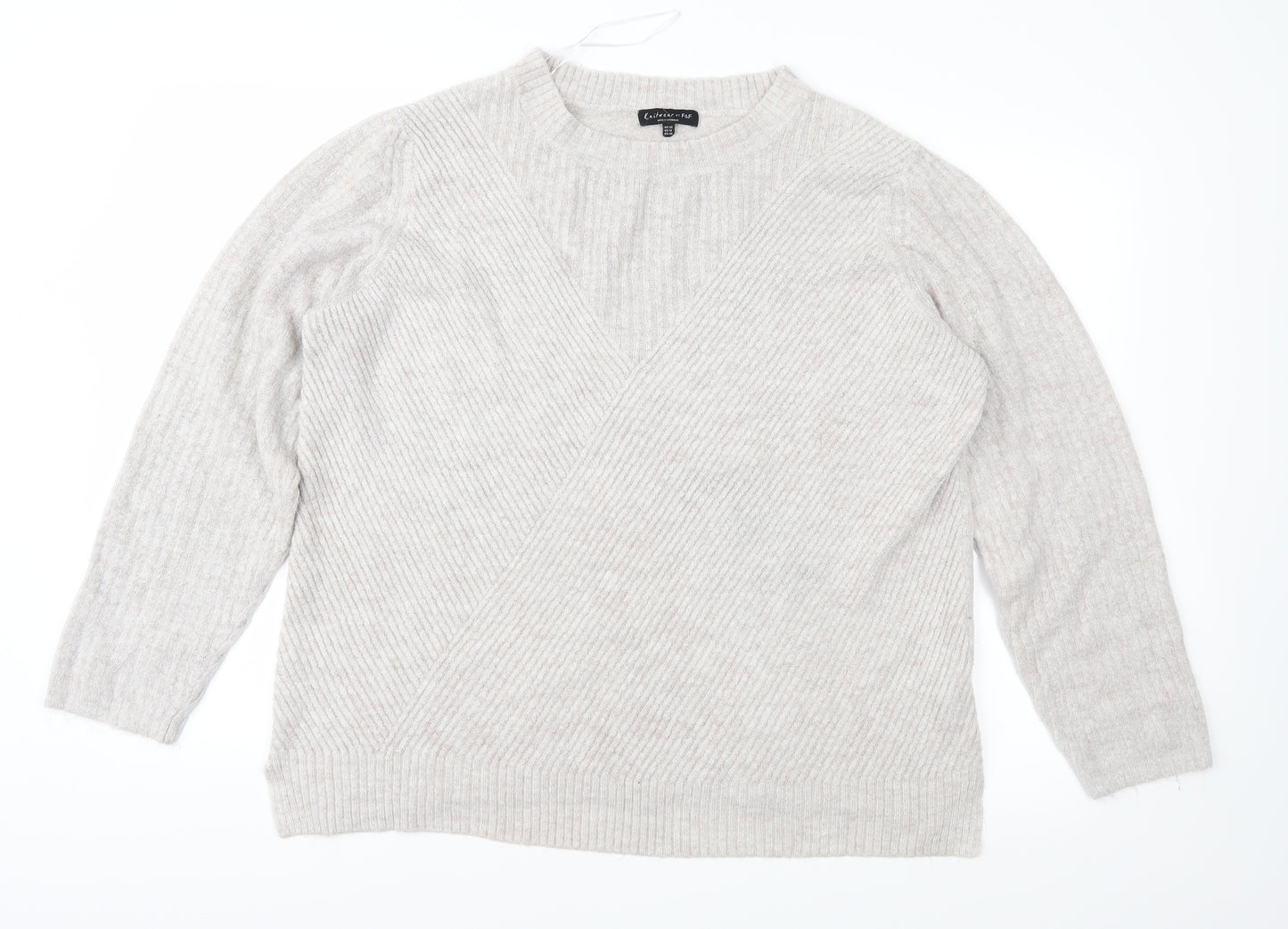 F&F Womens Beige  Knit Pullover Jumper Size 22