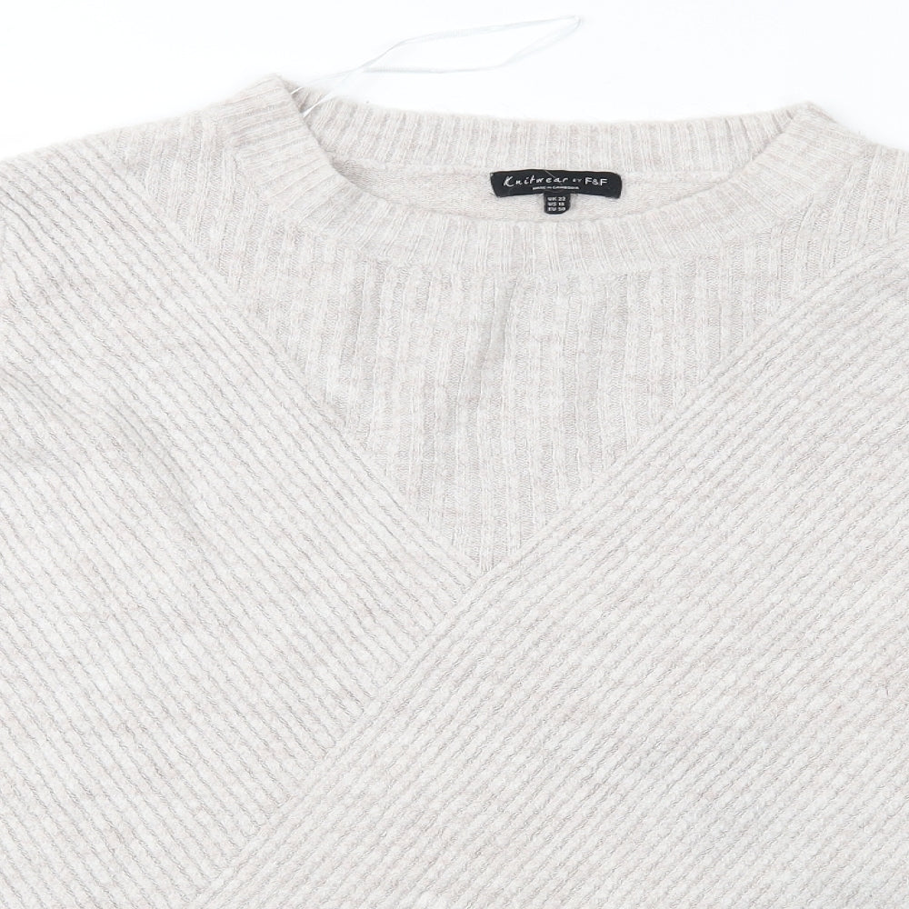 F&F Womens Beige  Knit Pullover Jumper Size 22