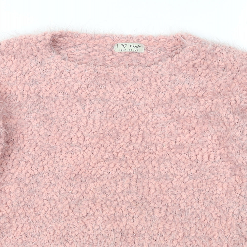 NEXT Girls Pink  Knit Pullover Jumper Size 8 Years