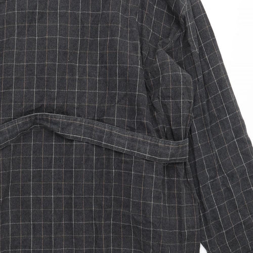BHS Mens Grey Check   Robe Size 2XL
