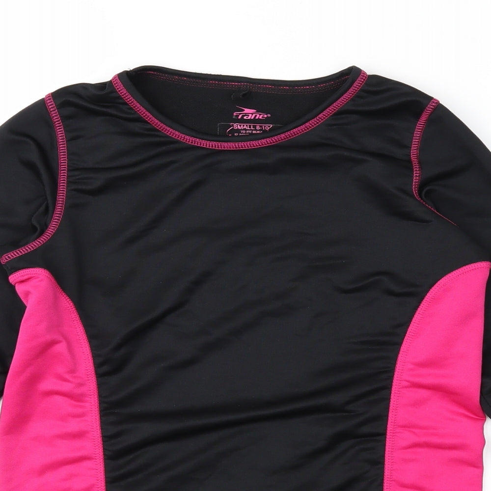 Crane Womens Black Colourblock  Basic T-Shirt Size S