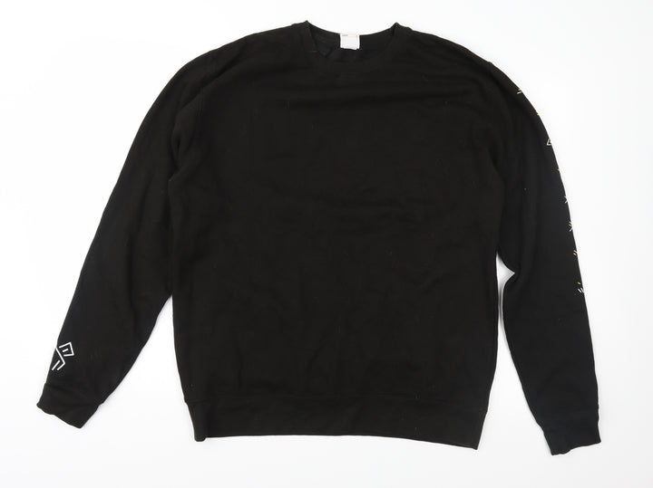 Awdis Womens Black Pullover Sweatshirt Size L