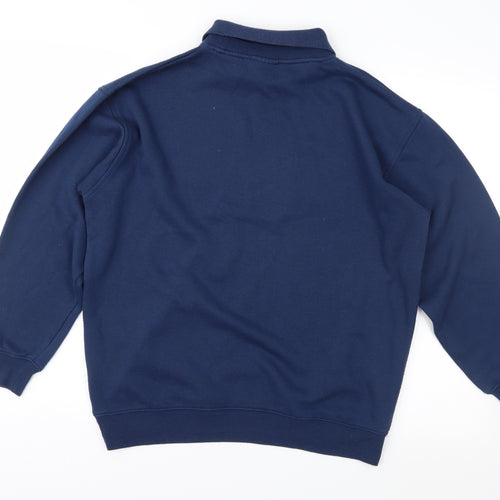 Para Womens Blue Floral  Pullover Sweatshirt Size S